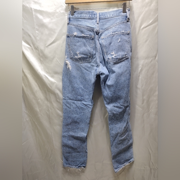 Agolde 90s Jeans in Fall Out Distressed Mid Rise Loose Fit Button Fly Sz 23 - Picture 7 of 12